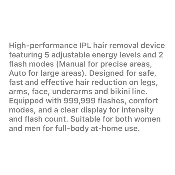 IPL Hair Removal Device 999999 Flashes 5 Enrg Lev Permanent Laser Hair Remover - Picture 2 of 4
